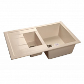 Купить Мойка GranFest Quadro GF-Q775KL кухонная композитная белая 771х497 мм по низкой цене