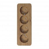 Купить Розетка четырехместная Schneider Electric Бланка с заземлением ясень по низкой цене