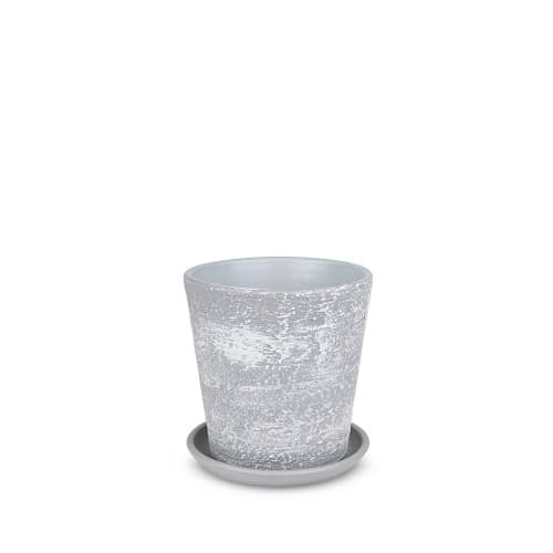 Купить Горшок керамический Лофт d12 см серо-белый по низкой цене