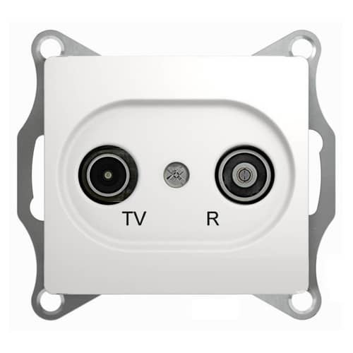 Купить Розетка TV-R Schneider Electric Глосса оконечная без рамки белая по низкой цене