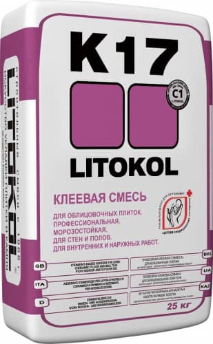 Купить Клей Litoкol K17 для керамической плитки и мрамора 25 кг по низкой цене