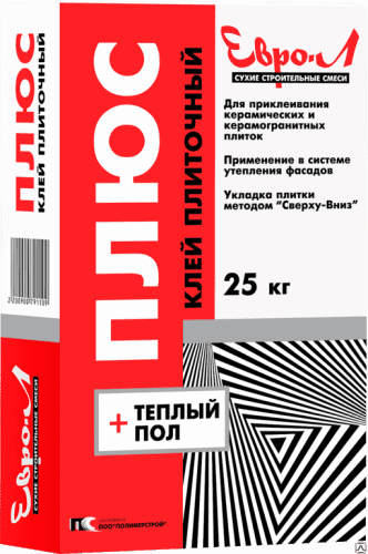 Купить Клей Евро-Л Плюс для плитки повышенной фиксации 25 кг по низкой цене