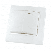 Купить Выключатель TDM Electric ТАЙМЫР SQ1814-0005 в рамку с/у, 2 клавиши, с/инд., 10 А, 230 В, IP20, керамика, белый по низкой цене
