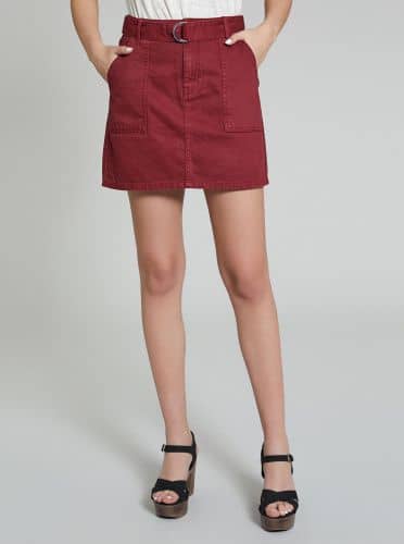 Купить Юбка Piazza Italia джинсовая, цвет рубин по низкой цене