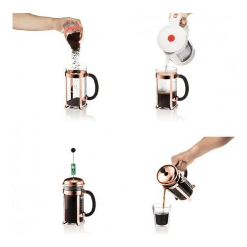 Купить Кофейник френч-пресс Bodum Chambord медный 1 л по низкой цене