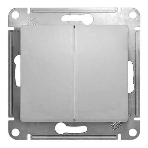 Купить Выключатель трехклавишный Schneider Electric Глосса без рамки алюминий по низкой цене