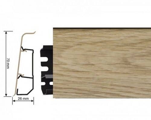 Деревянный, металлический, пластиковый напольный плинтус.