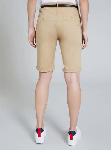 Купить Шорты-бермуды Piazza Italia эластичные, бежевые по низкой цене