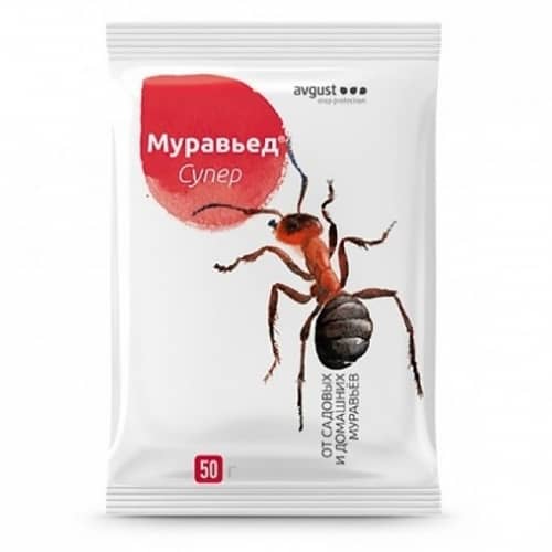 Купить Средство от садовых и домовых рыжих муравьев Муравьед Супер Avgust 50 г по низкой цене