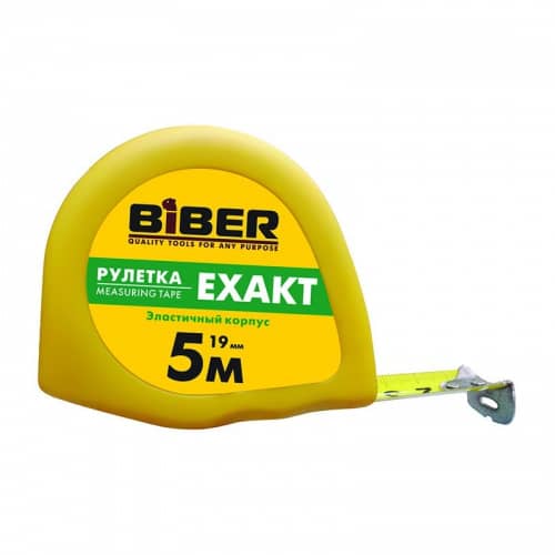 Купить Рулетка Biber EXAKT, эластичный корпус, 19 мм х 5 м по низкой цене