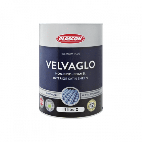 Купить Эмаль PLASCON VELVAGLO WB универсальная, полуглянцевая, White (белая), 1 л по низкой цене