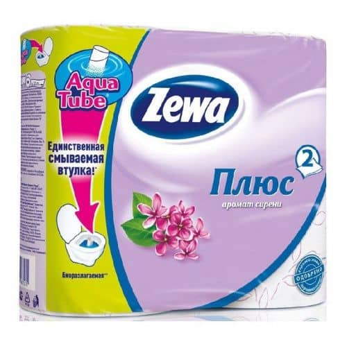 Купить Бумага ZEWA PLUS туалетная 2-х сл. Сирень, 4 шт.х24 уп. по низкой цене