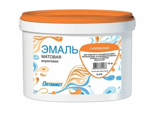 Купить Эмаль Оптимист E310 акриловая супербелая матовая 3 кг по низкой цене