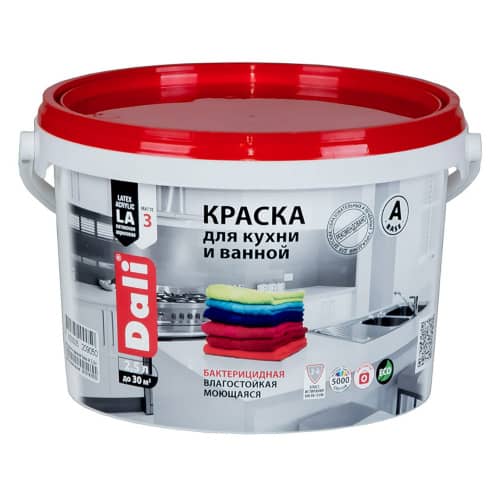 Купить Краска для ванной и кухни латексная Dali Professional белая 2,5 л по низкой цене