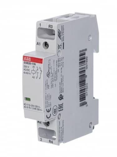 Купить Контактор ESB20-11N-06 модульный (20А АС-1 1НО+1НЗ) катушка 230В AC/DC ABB 1SBE121111R0611 по низкой цене