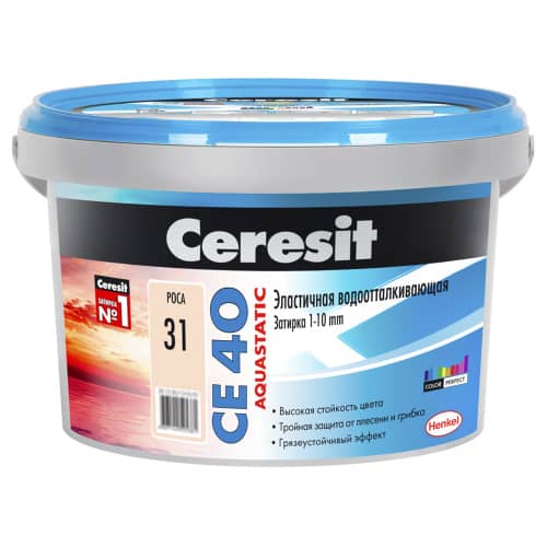 Затирка Ceresit CE 40 Aquastatic Небесная цементная для швов 2 кг