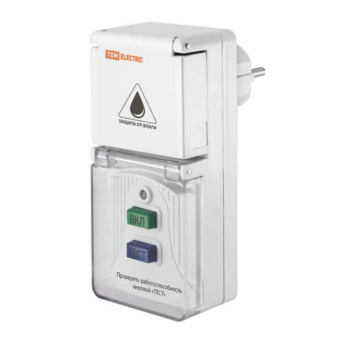 Купить УЗО в розетку 16А IP44 TDM по низкой цене