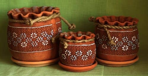 Купить Цветочный горшок Золотое Васильки 100 мм по низкой цене