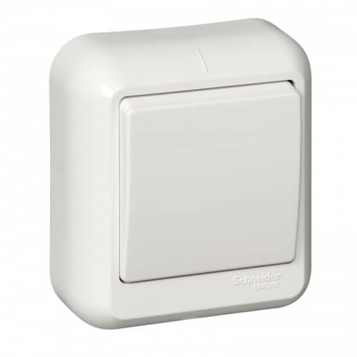 Купить Выключатель 1-кл. ОП Прима 6А IP20 250В с монтаж. пластиной бел. (опт. упак.) SchE A16-051M-B по низкой цене