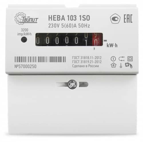 Купить Счетчик НЕВА 103 1S0 1ф 5-60А 220В 1 класс точн. 1 тариф DIN-рейка Тайпит 6121129 по низкой цене