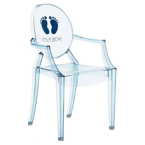 Купить Стул Kartell Lou Lou Ghost детский, голубой, с рисунком по низкой цене