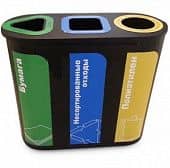 Купить Урна Хоббика ПА043 для раздельного сбора мусора с наклейками 65 л по низкой цене