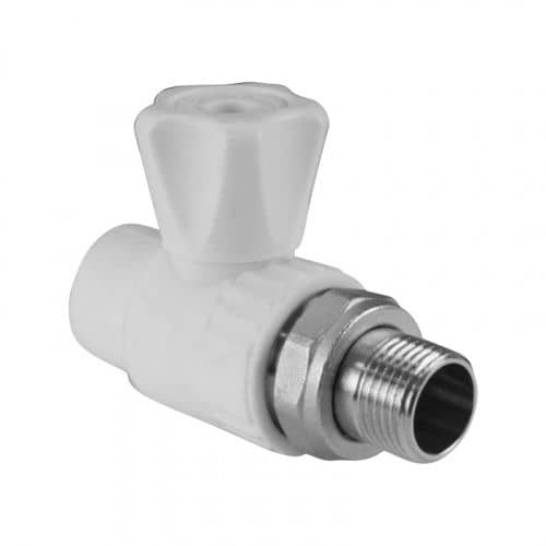 Купить Кран Valfex, для радиаторов 25x3/4" НР,  полипропилен, прямой по низкой цене