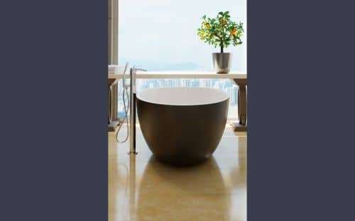 Купить Ванна Viva Lusso Spoon 2 каменная, отдельностоящая, черно-белая по низкой цене