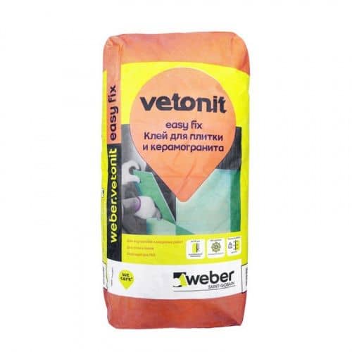 Клей Weber Vetonit Easy fix для плитки и керамогранита 25 кг