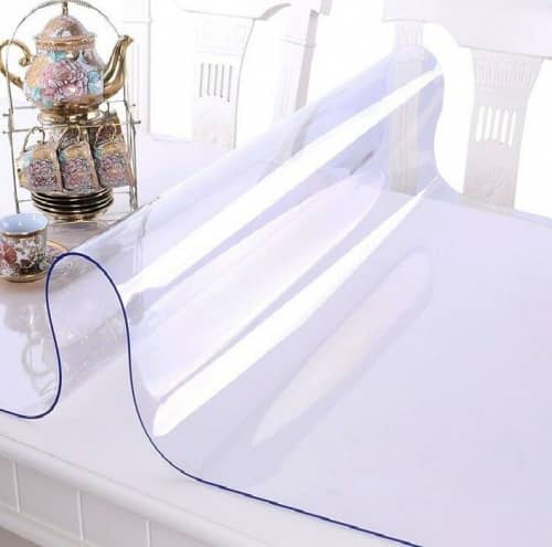 Купить Скатерть прозрачная по контуру стола из ПВХ, 0,7мм, 1 м2 по низкой цене