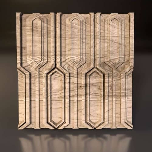 3D панель стеновая Relieffo Stained Glass (Дуб) Д028Д 600х600х30 мм