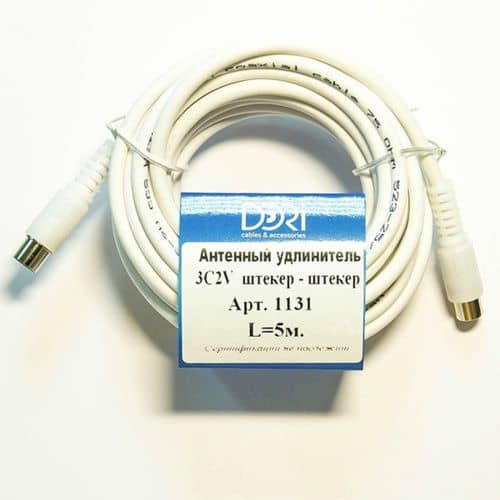Купить Удлинитель DORI 3C2V (штекер-гнездо) антенный 5 м по низкой цене