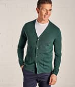 Купить Кардиган Woolovers с V-вырезом из кашемира и шерсти мериноса мужской по низкой цене
