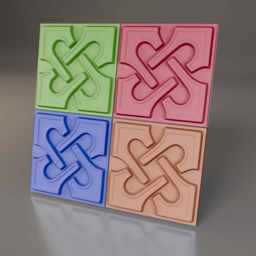 3D панель стеновая Relieffo Runes 031 из пенополиуретана 600x600x30 мм