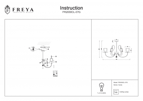 Купить Люстра Freya Vanda FR2030CL-07G по низкой цене