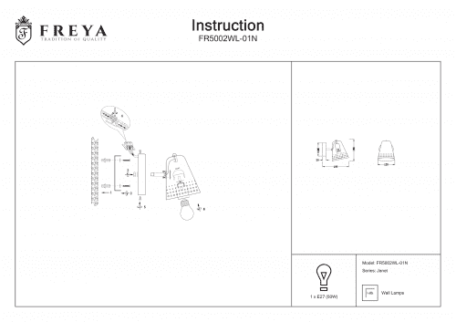 Купить Бра Freya Janet FR5002WL-01N по низкой цене