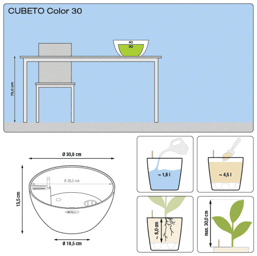 Купить Кашпо Lechuza Cubeto Color 30 см по низкой цене