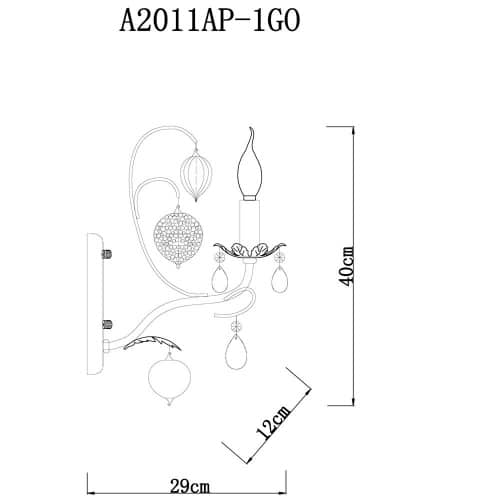 Купить Бра Arte lamp Ricchezza A2011AP-1GO по низкой цене