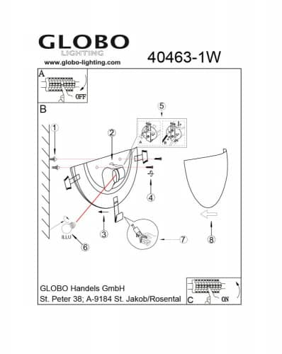 Купить Бра Globo Tornado 40463-1W по низкой цене