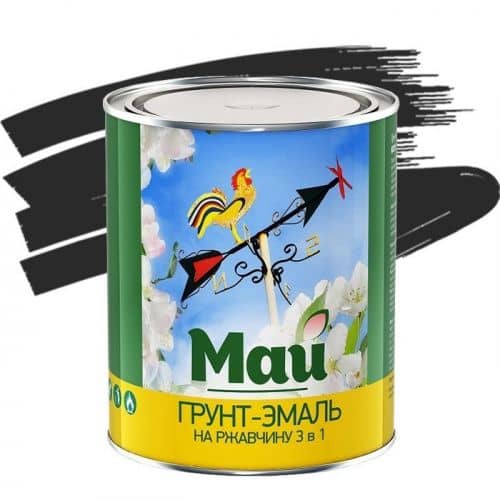 Купить Грунт-эмаль Май 3 в 1 по ржавчине черная 1,9 кг по низкой цене