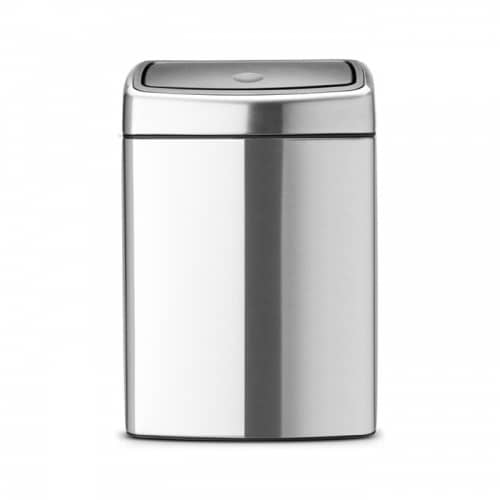 Купить Бак Brabantia Touch Bin New мусорный, прямоугольный, стальной матовый, 10 л по низкой цене