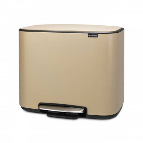 Купить Бак Brabantia Pedal Bin Bo мусорный, минерально-золотой, 11+23 л по низкой цене