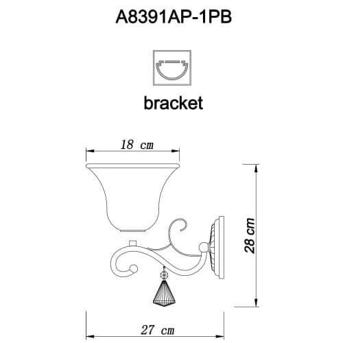 Купить Бра Arte lamp Cono A8391AP-1PB по низкой цене