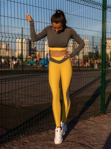 Купить Тайтсы Bona Fide My Heart Will Go On Yellow & Gray Melanje по низкой цене