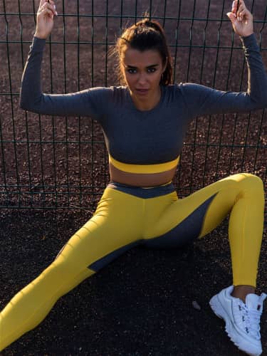 Купить Тайтсы Bona Fide My Heart Will Go On Yellow & Gray Melanje по низкой цене