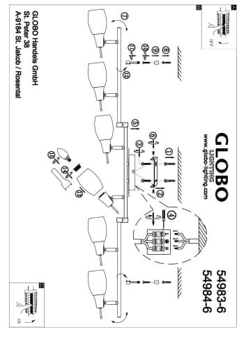 Купить Спот Globo Gillian 54983-6 по низкой цене
