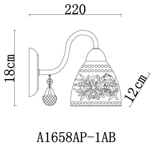 Купить Бра Arte lamp Rugiada A1658AP-1AB по низкой цене