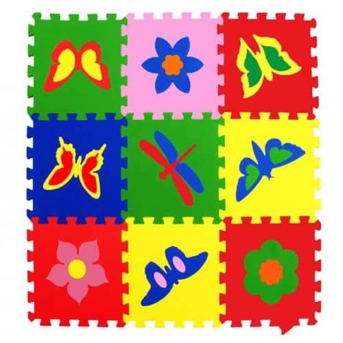 Купить Мягкий пол Eco Cover Ekoprom Бабочки цветная плитка по низкой цене