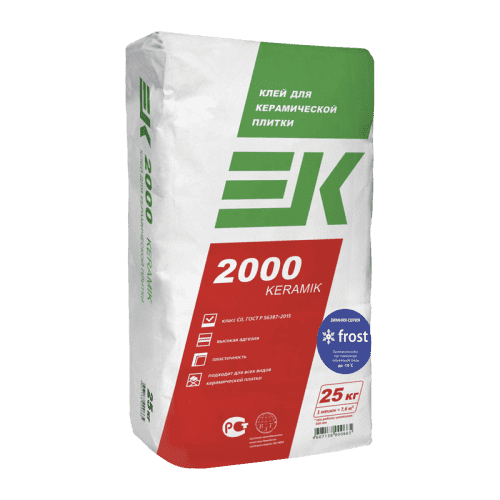 Купить Клей ЕК 2000 Keramik Frost для керамической плитки 25 кг по низкой цене
