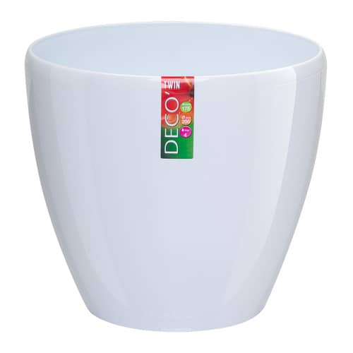 Купить Кашпо пластиковое d17 см белое ДЕКО ТВИН 2,5 л по низкой цене